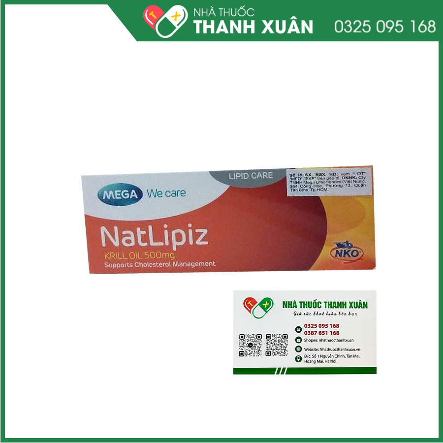 Natlipiz giúp giảm Cholesterol, bổ sung Omega, giảm nguy cơ xơ vữa động mạch